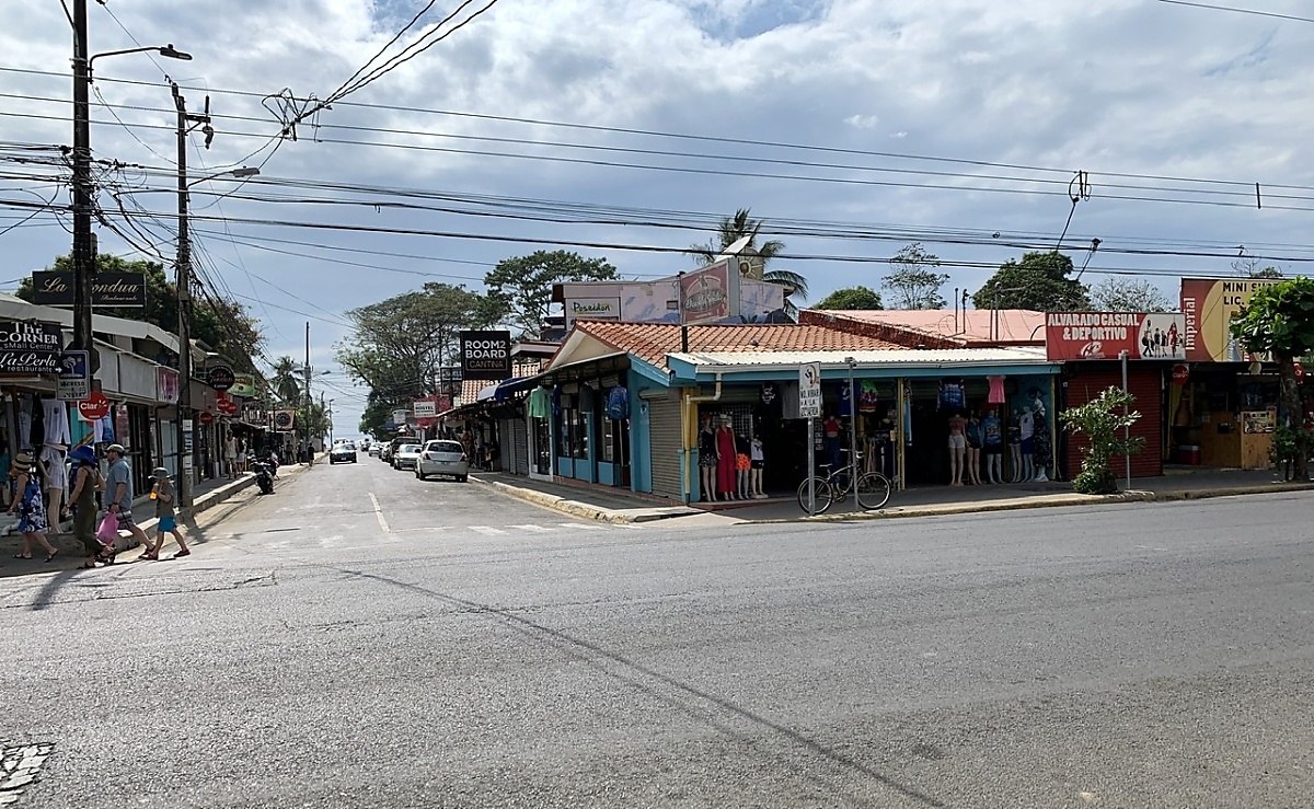 The main street in Jaco Costa Rica
