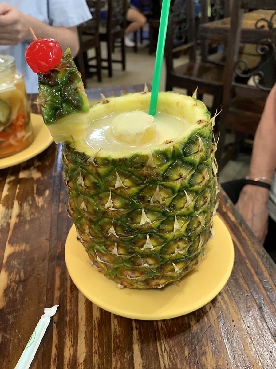 The Pina Colada at Las Delicias Del Maiz just outside Alajuela Costa Rica