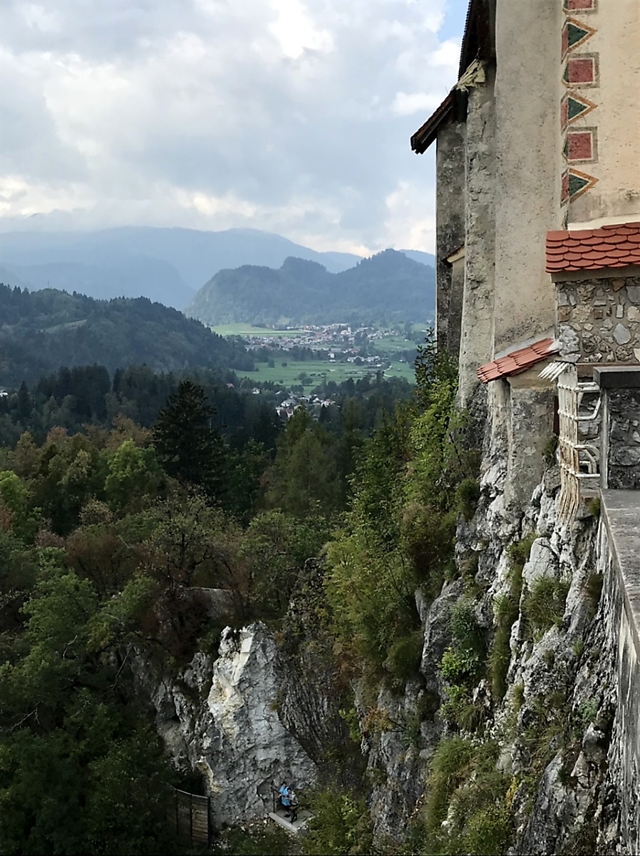 View From Bled Castle out to the valley on the other side of the lake