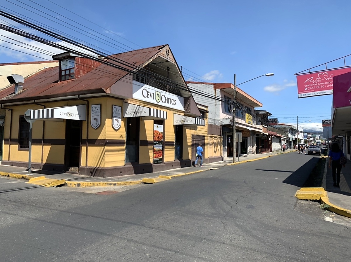 Outside of Cevichitos restaurant in Alajuela Costa Rica