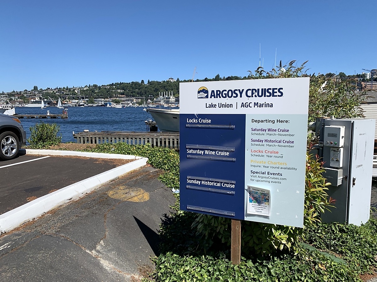 Starting point for touring the Ballard Locks with Argosy Cruises at AGC Marina at Lake Union