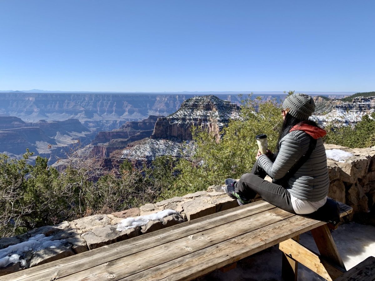 View out across the Grand Canyon from the North Rim Lodge