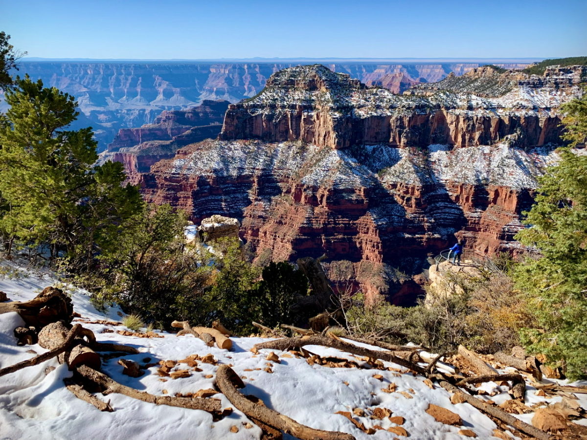 Snow covers the North Rim Grand Canyon