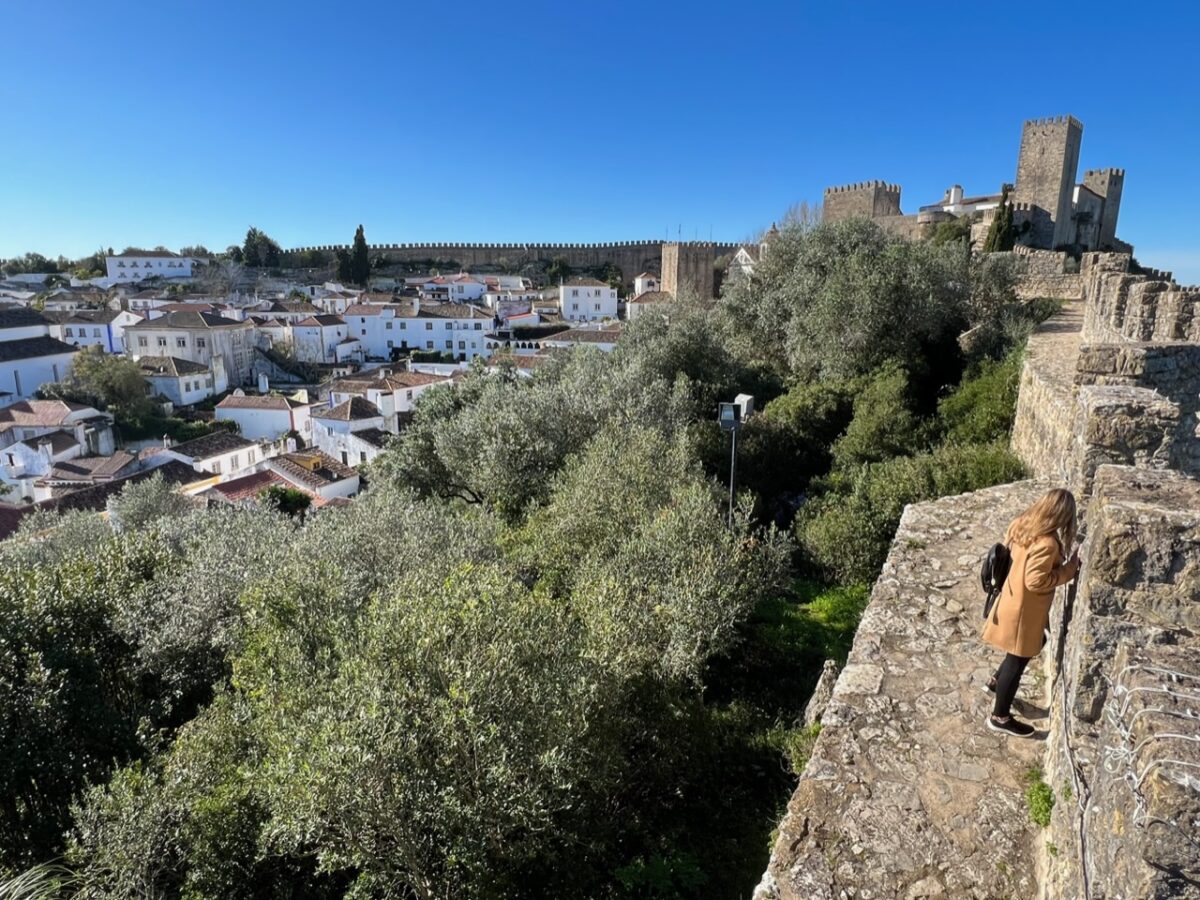 Óbidos Portugal surrounded by a fortified wall and a castle