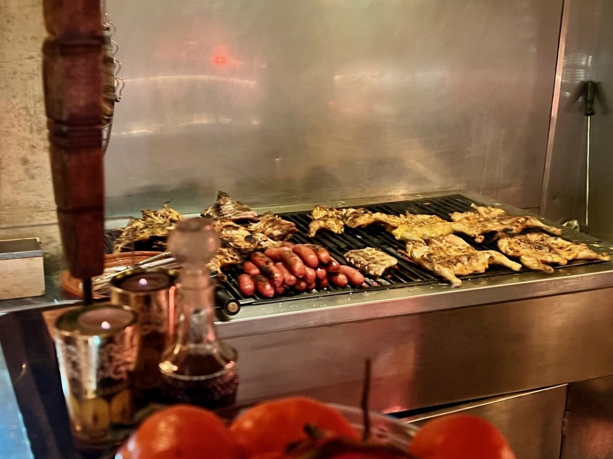 Meat on the grill at Frangasqueira Nacional