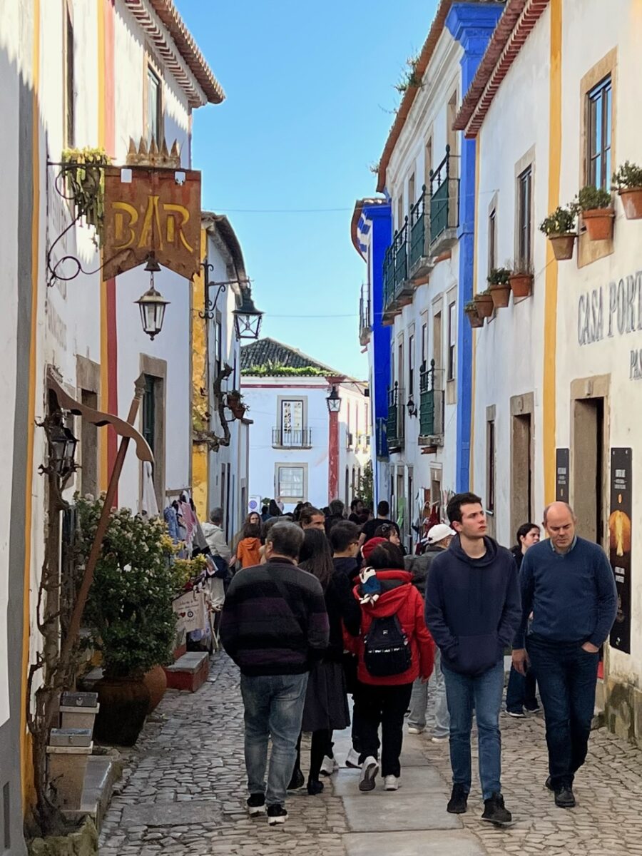 Rua Direita - the Main Street in Óbidos Portugal