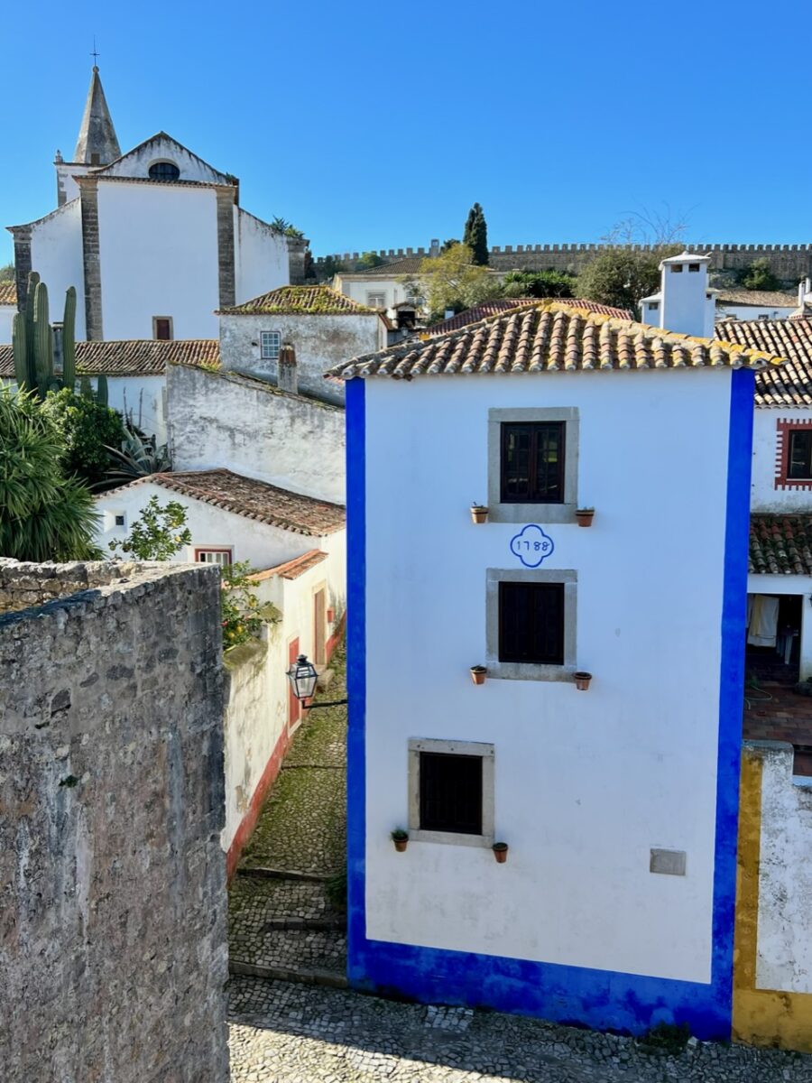 Houses in the well-preserved medieval village of Óbidos Portugal