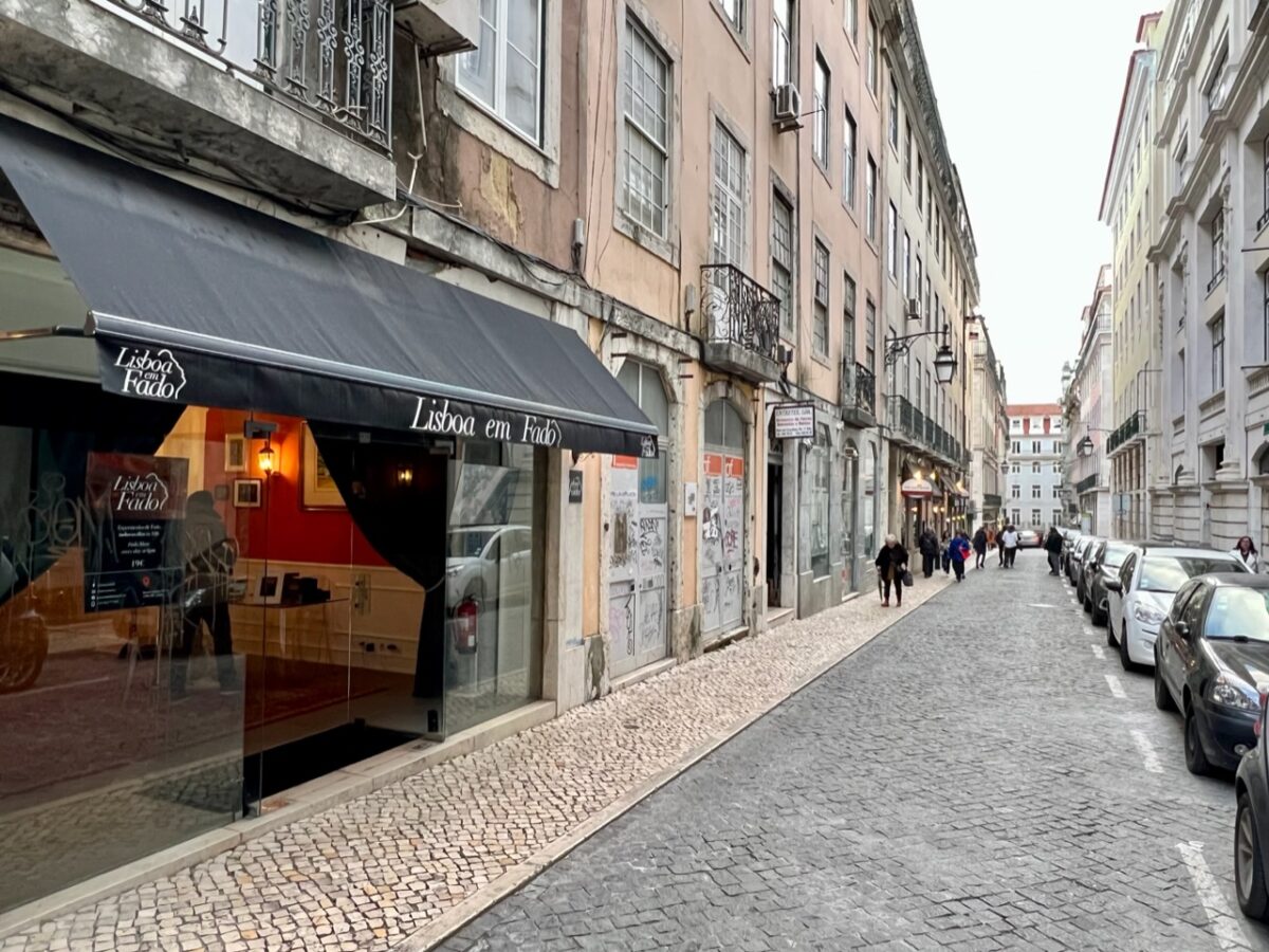 The storefront to Lisboa Em Fado in Lisbon Portugal