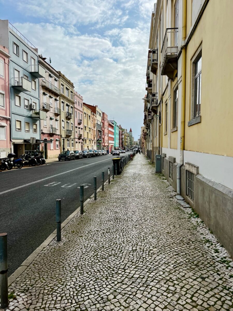 A street near Lisbon's Alameda Metro stop