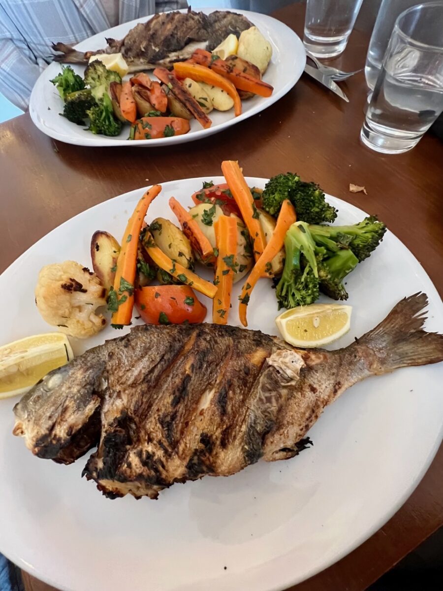 Char-grilled Sea Bream at El-Rei Dom Frango in Lisbon Portugal