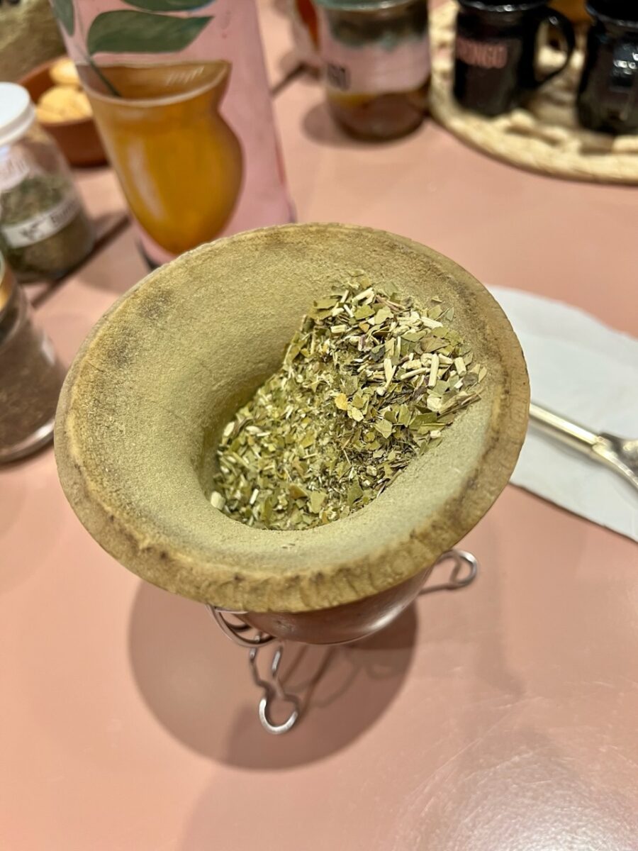 Yerba Leaves in the correct position prior to introducing the bombilla