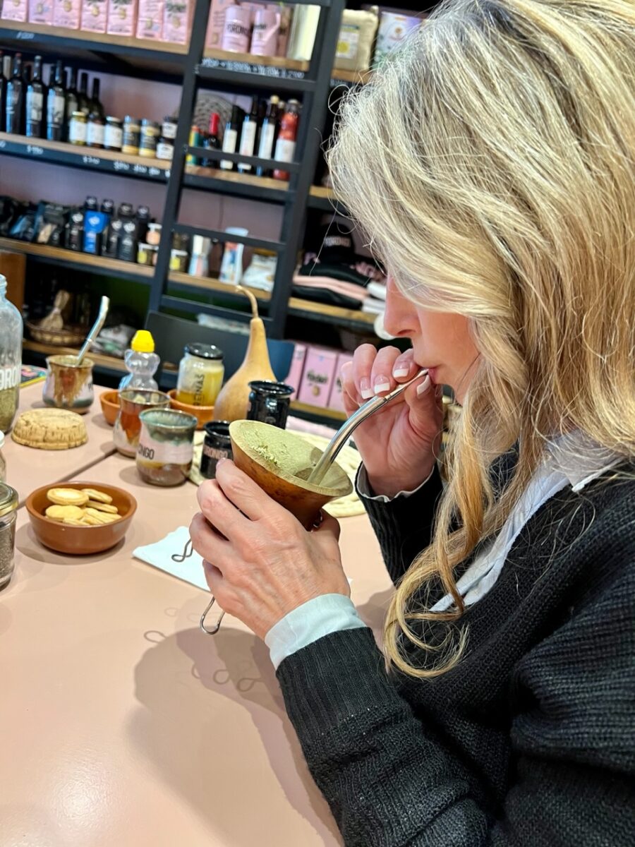 Sipping Mate during The Mate Experience in Buenos Aires