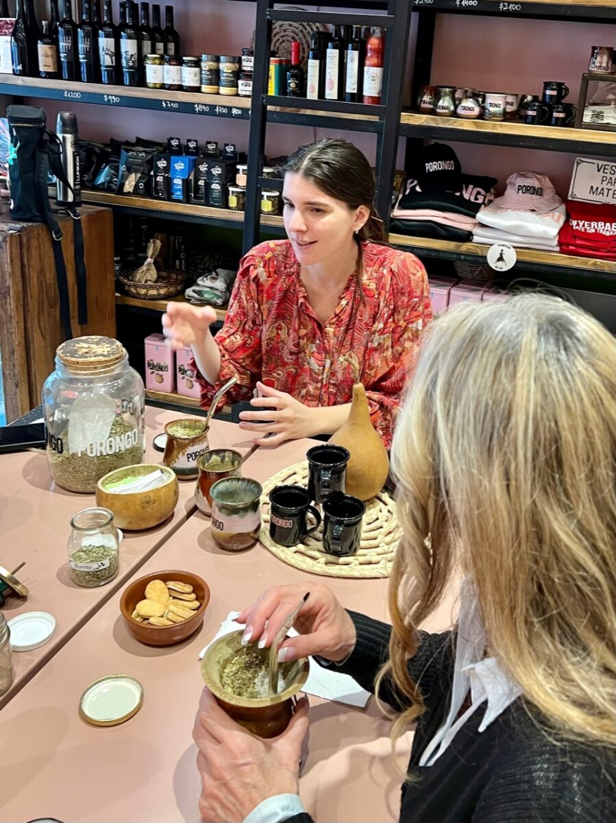 A woman explains all about Mate at a Mate Class in Buenos Aires
