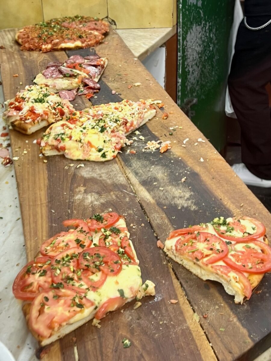 Several types of Argentine Pizza at El Imperio in Buenos Aires