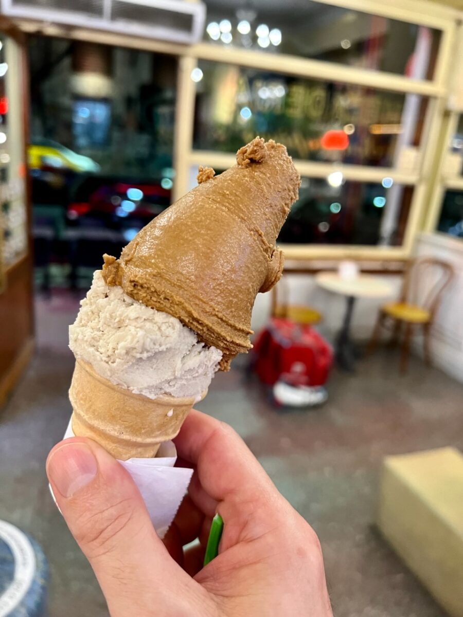 Dulce de Leche and banana ice cream in Buenos Aires
