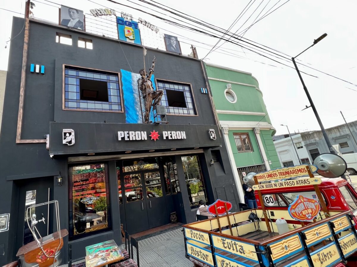 The outside of Peron Peron Resto Bar in Palermo Buenos Aires