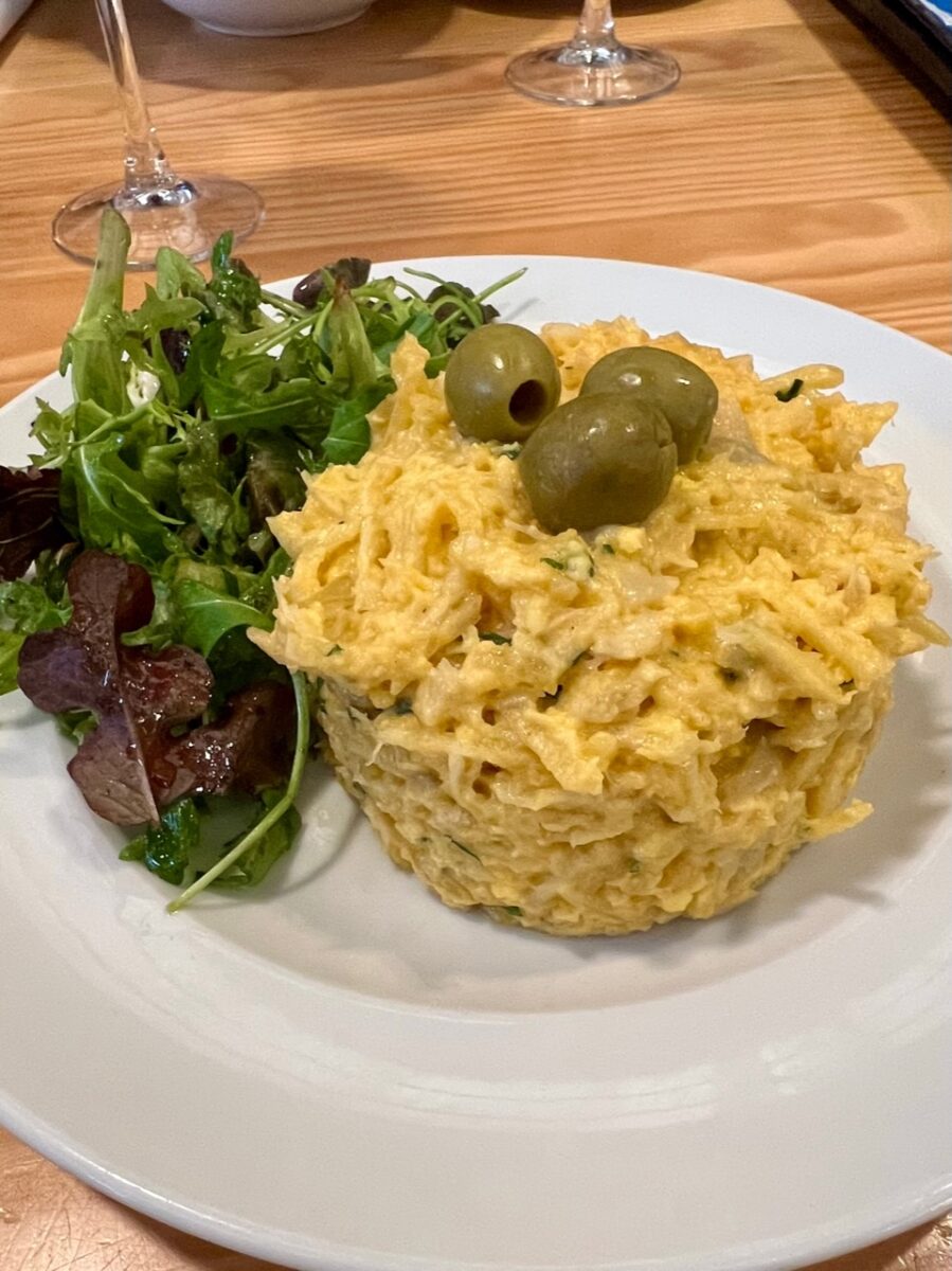 Bacalhau à Brás is a one of the great Portuguese food choices in Lisbon.  This plate from Time Out Market and chef Henrique sá Pessoa