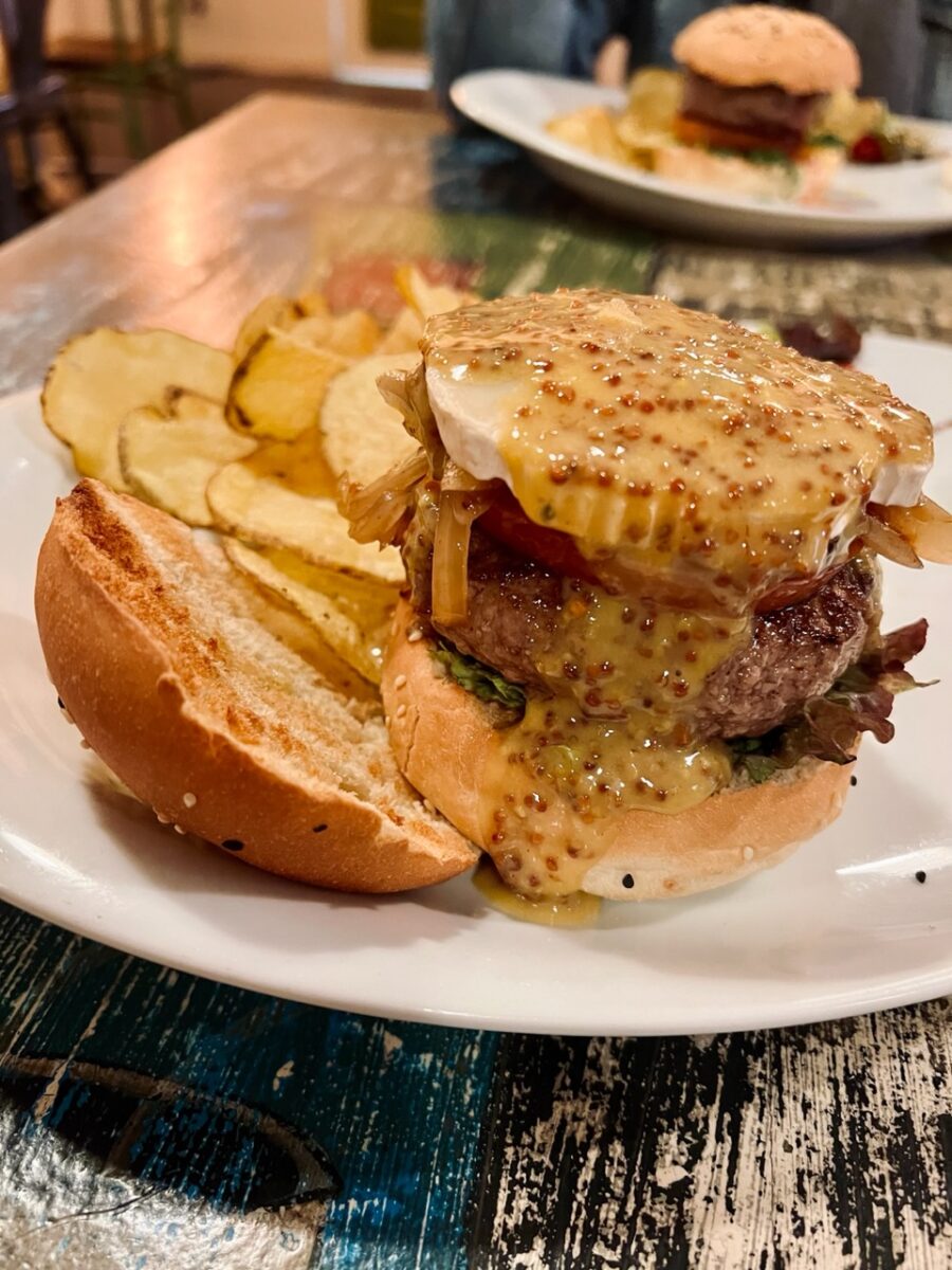 One of the burgers at Hamburgeria 21 in Lisbon Portugal
