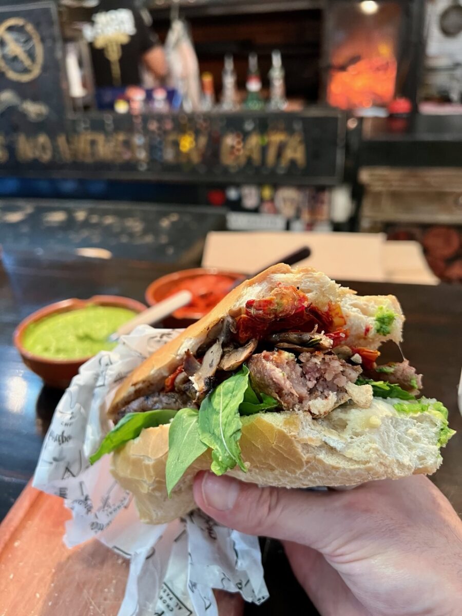 A Patagonia Choripan at Choripaneria