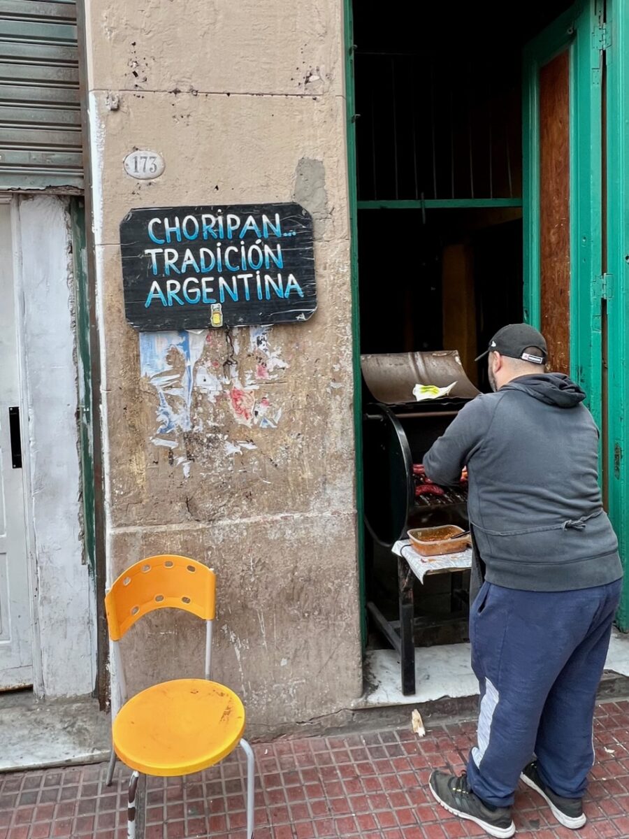 Street side Choripan in Buenos Aires
