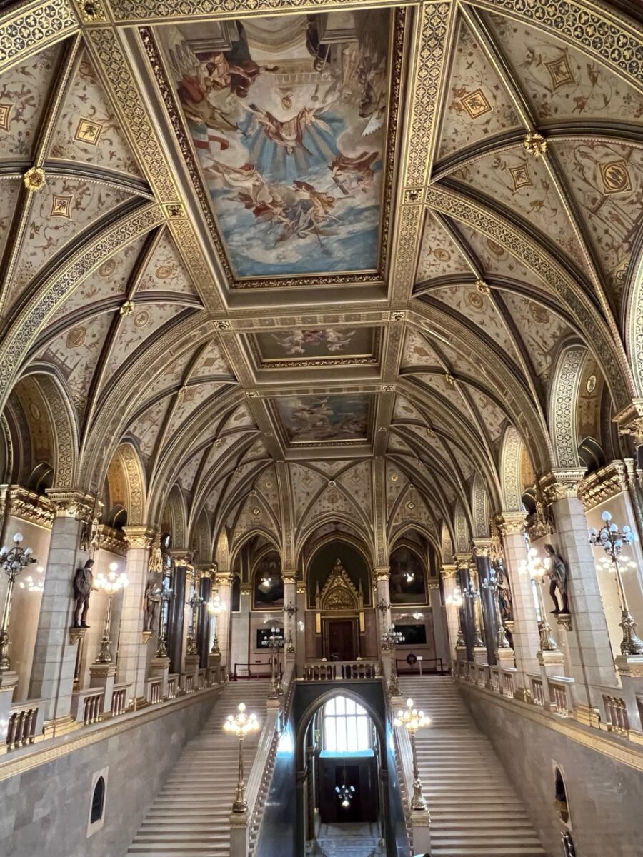 The main entry to the Hungarian Parliament