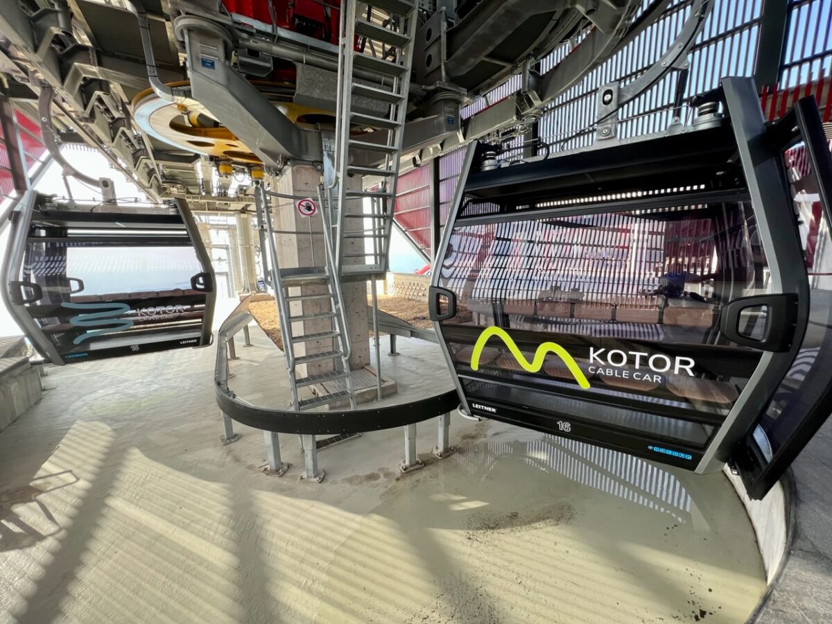 Preparing to board the Kotor Cable Car