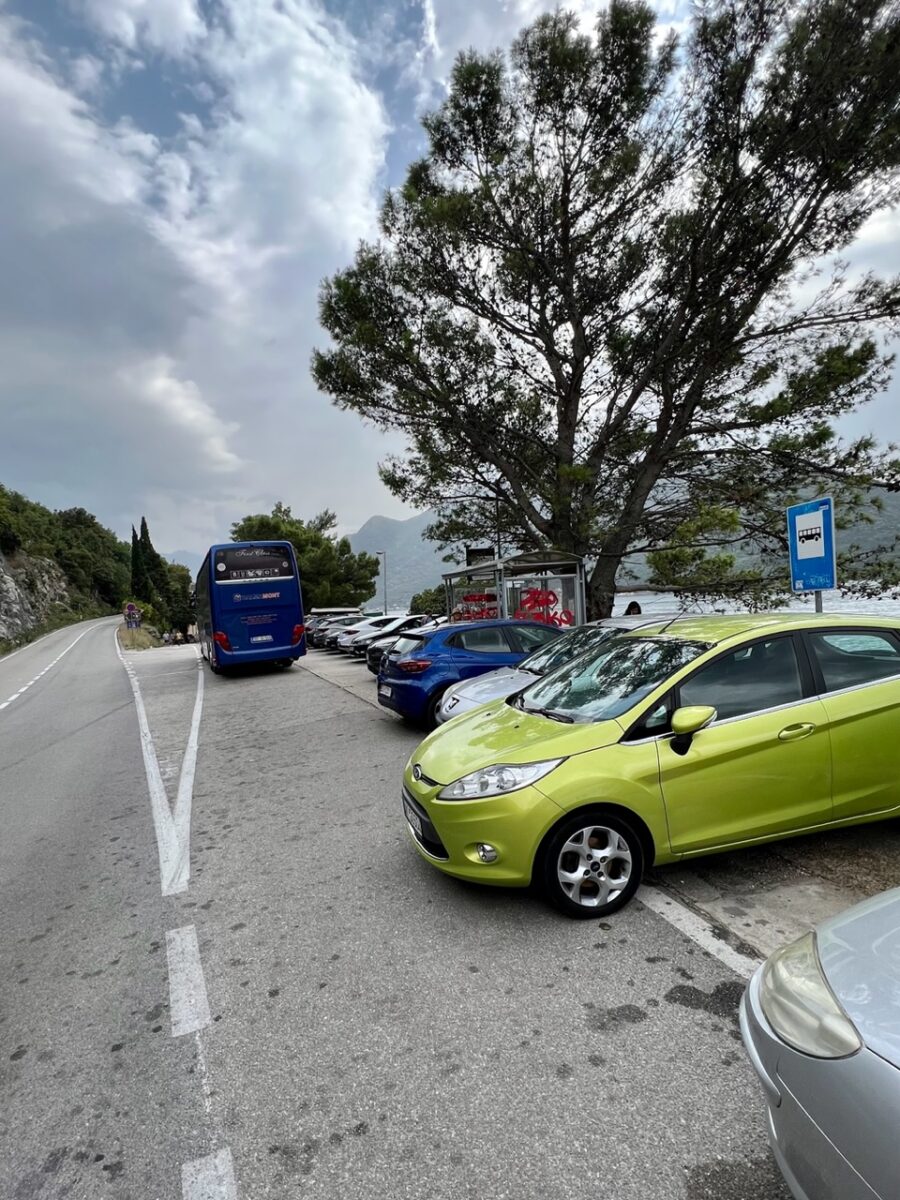The north bus stop in Perast Montenegro