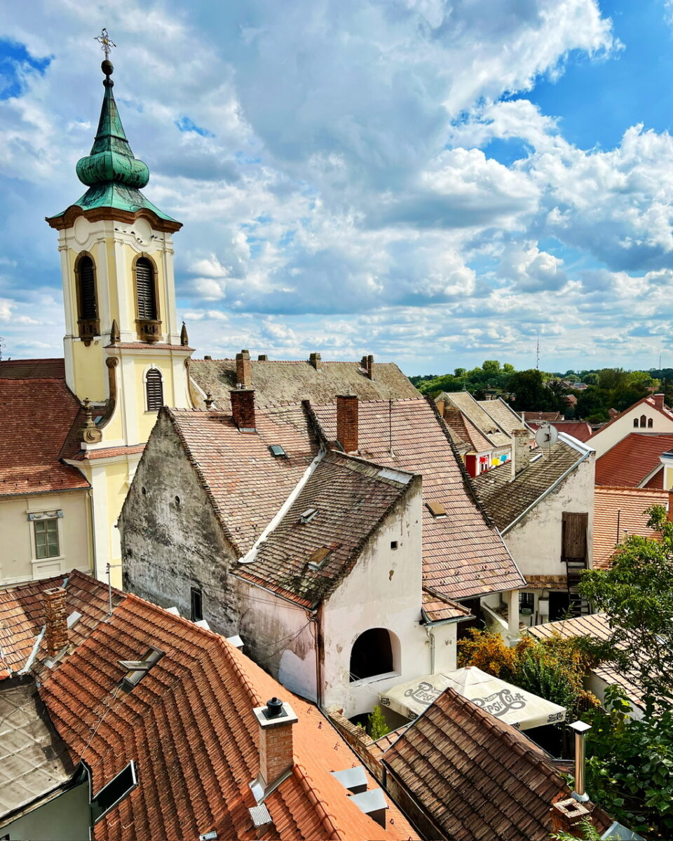 The rooftops of Szentendre Hungary from atop Church Hill