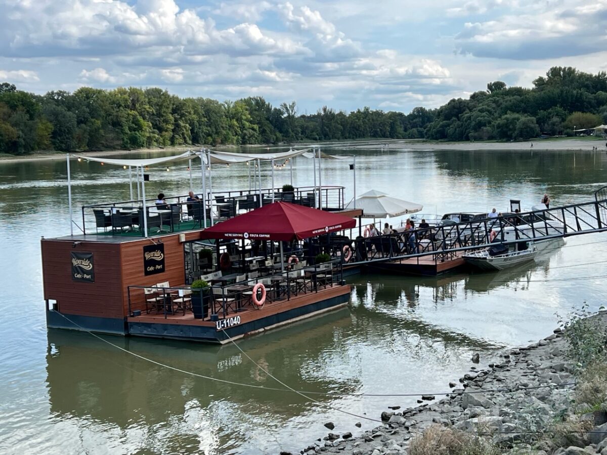 A floating cafe in the Danube River in Szentendre Hungary