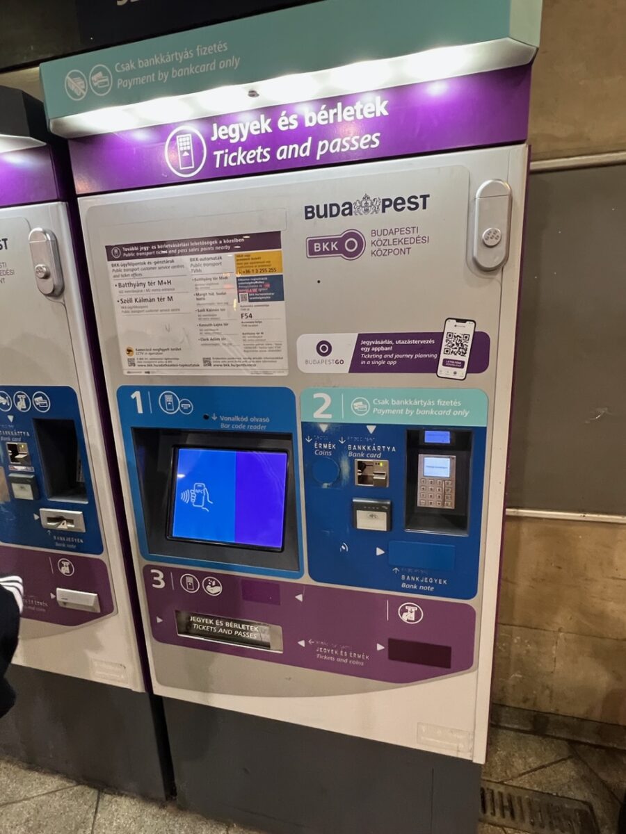 The BKK automated ticket machine in Budapest