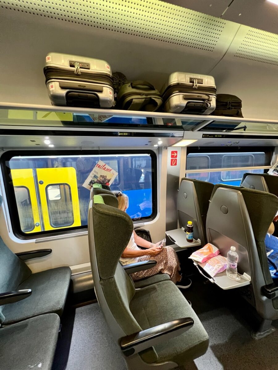 Overhead luggage storage in Austria's Railjet trains