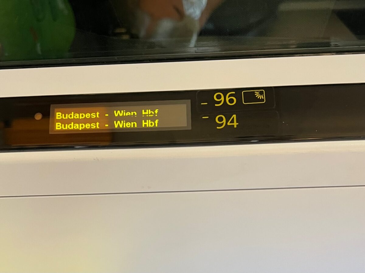 The system for indicating seat reservations onboard an Austrian Railjet train