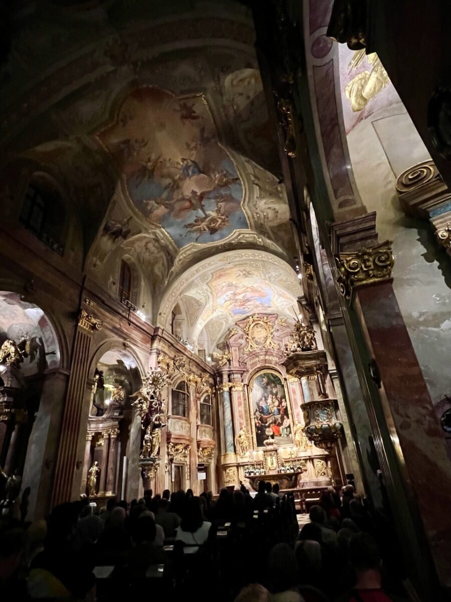 Attending a concert inside St Anne's church in Vienna Austria