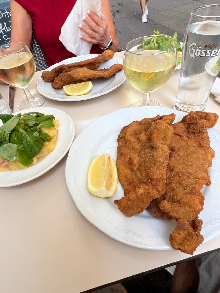 Two plates of Wiener Schnitzel in Vienna