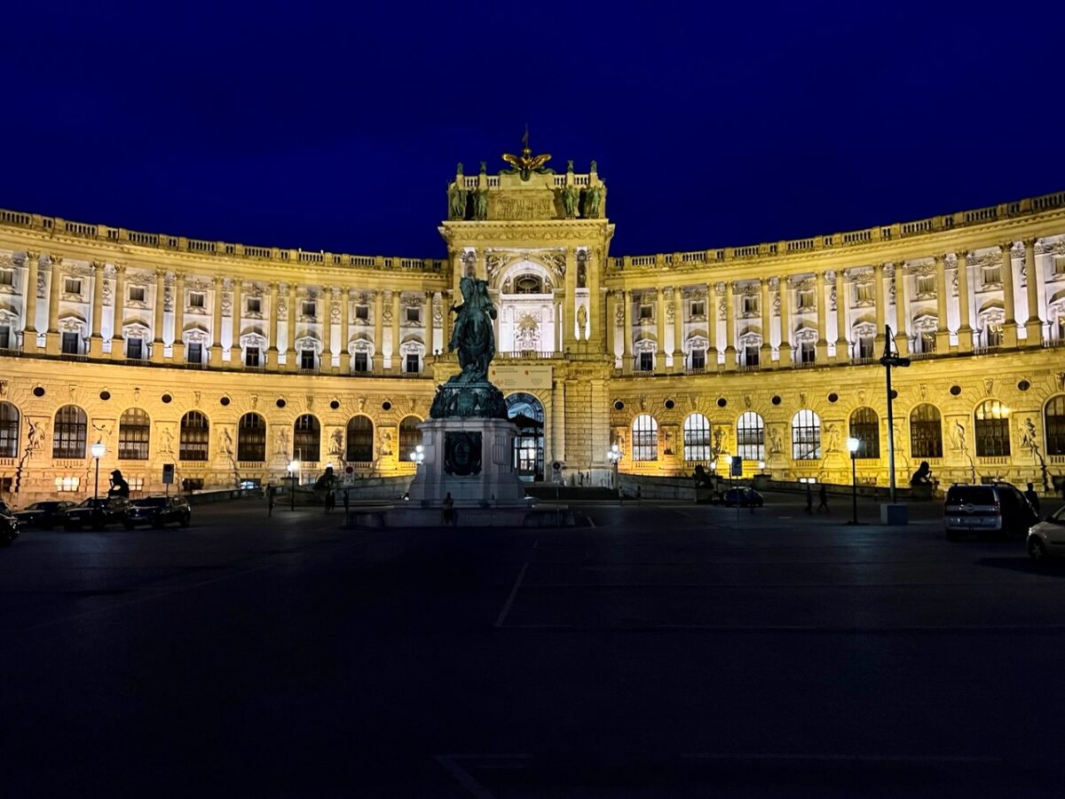 One of the palatial buildings of the Hofburg Palace in Vienna