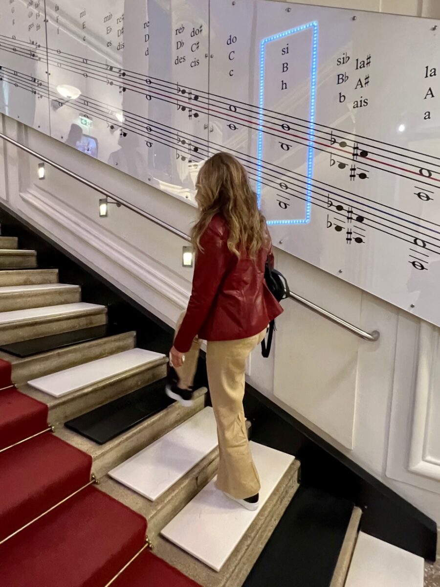 Walking up the musical stair's at Vienna's House of Music
