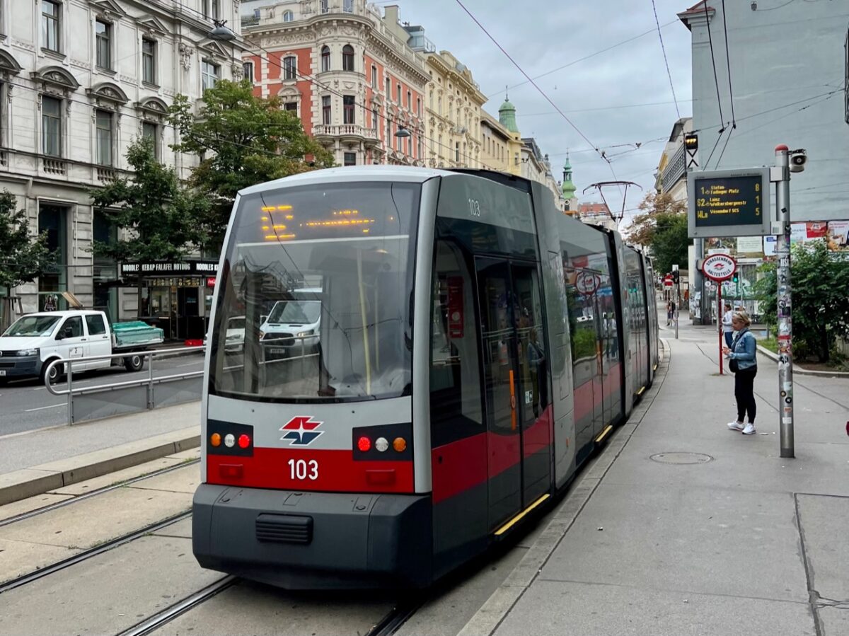 An important Vienna Travel Tip is to definitely use the easy public transportation system like this tram