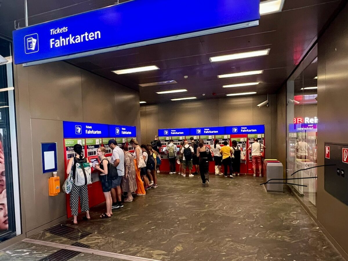 Ticket machines at Vienna's central train station
