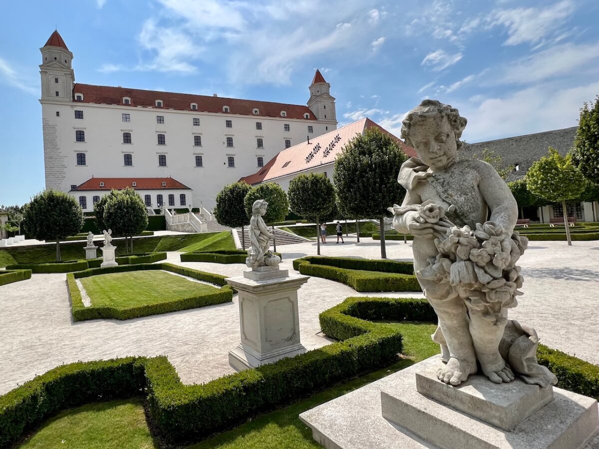 A statue on the grounds of Bratislava Castle
