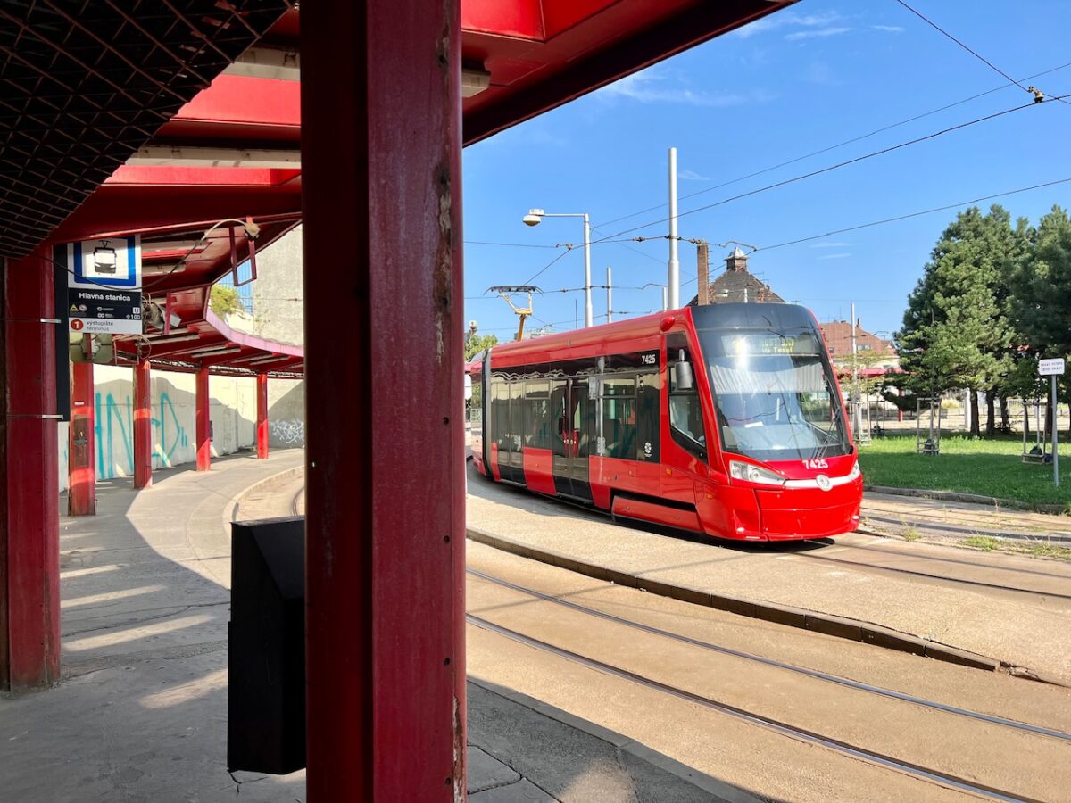 The tram terminal at Bratislava's main train station