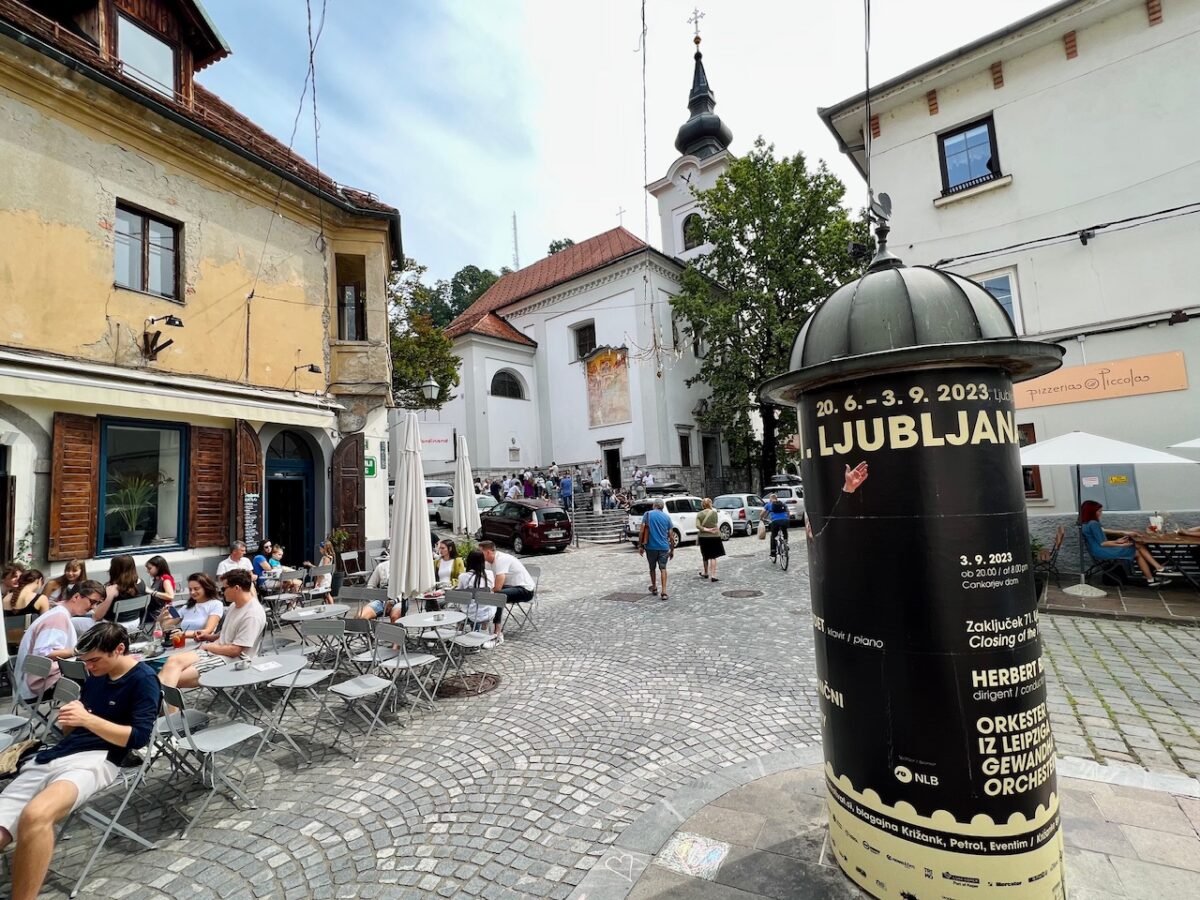 A street corner in Old Town Ljubljana