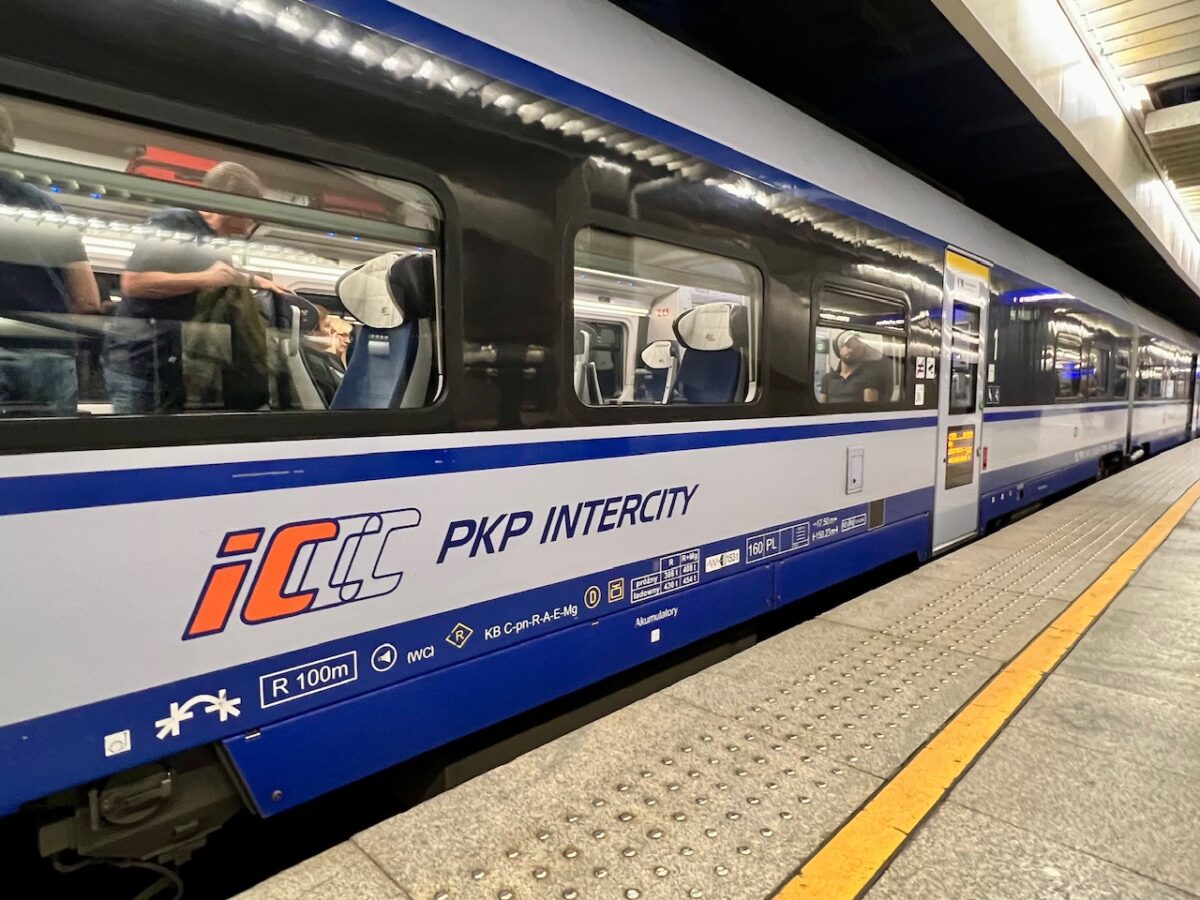 The PKP Intercity train from Warsaw to Wroclaw Poland