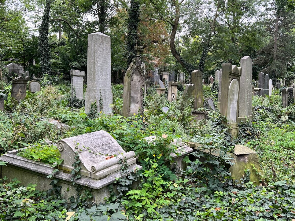 Gravestones at the Old Jewish Cemetery in Wroclaw Poland