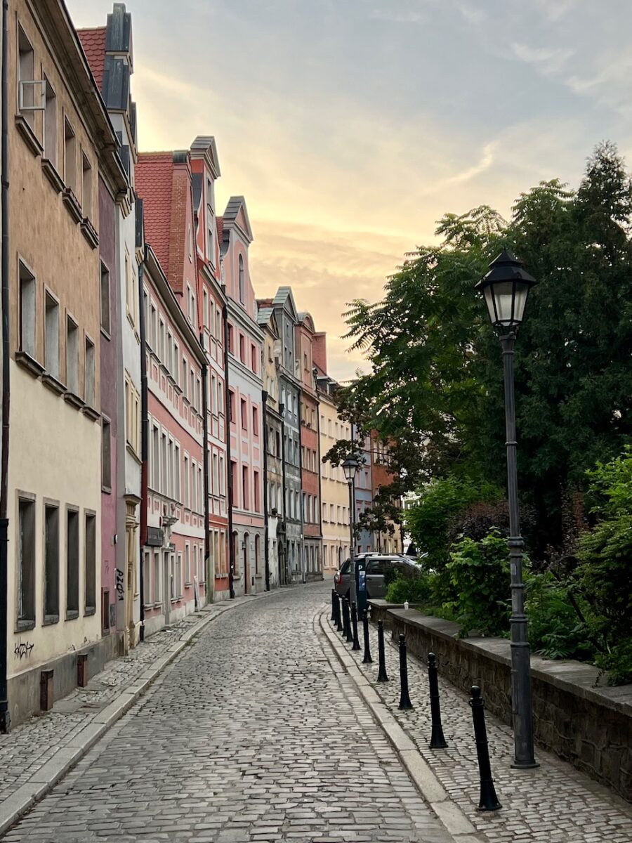 A scenic street in the Old Town of Wroclaw Poland