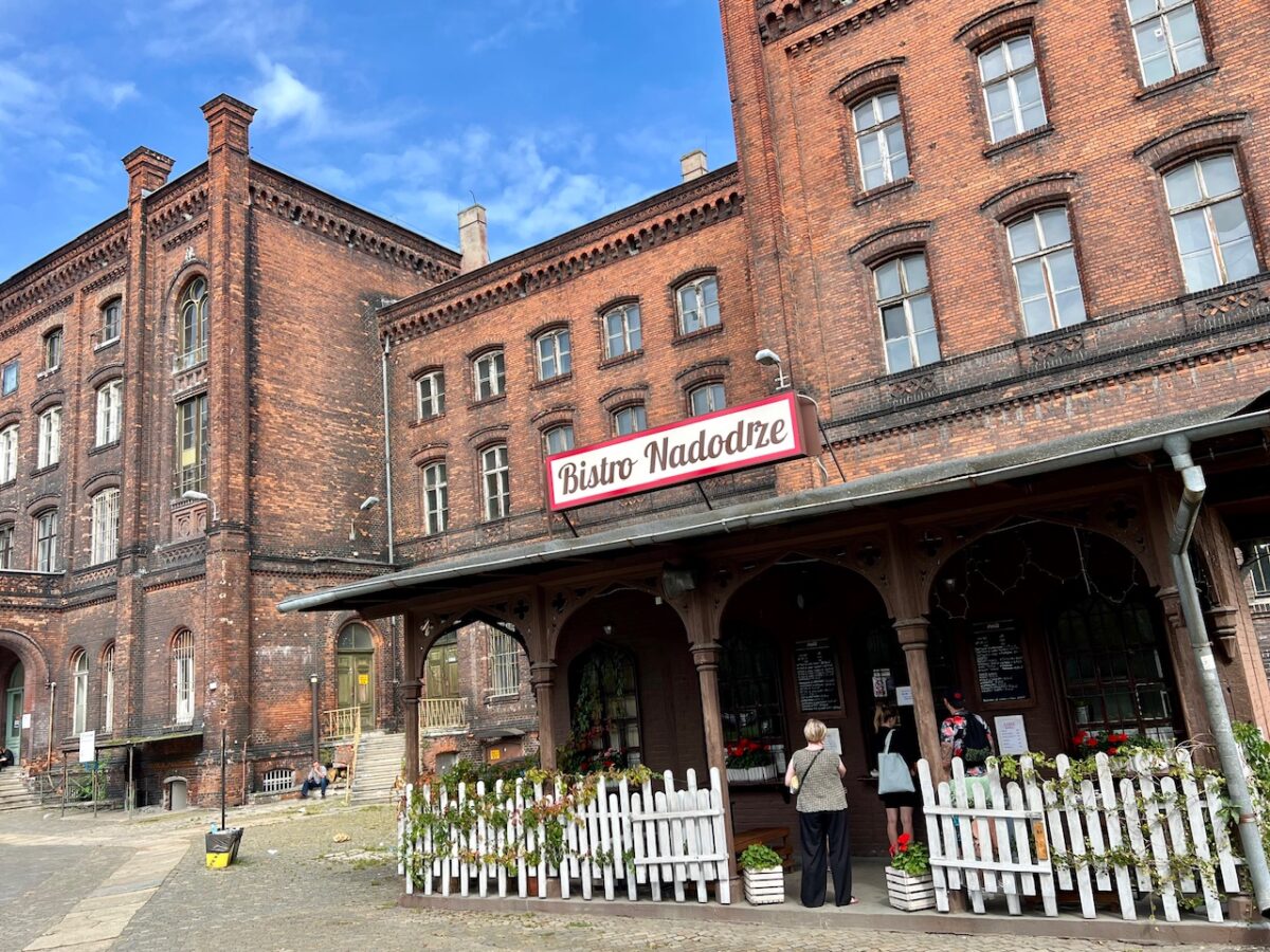 Bistor Nadodrze and the Nadodrze train station in Wroclaw Poland