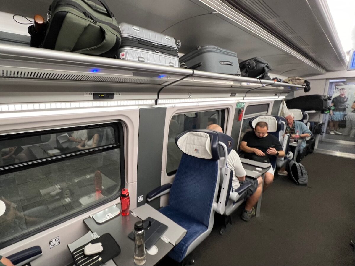 A first class car on a Poland IC train
