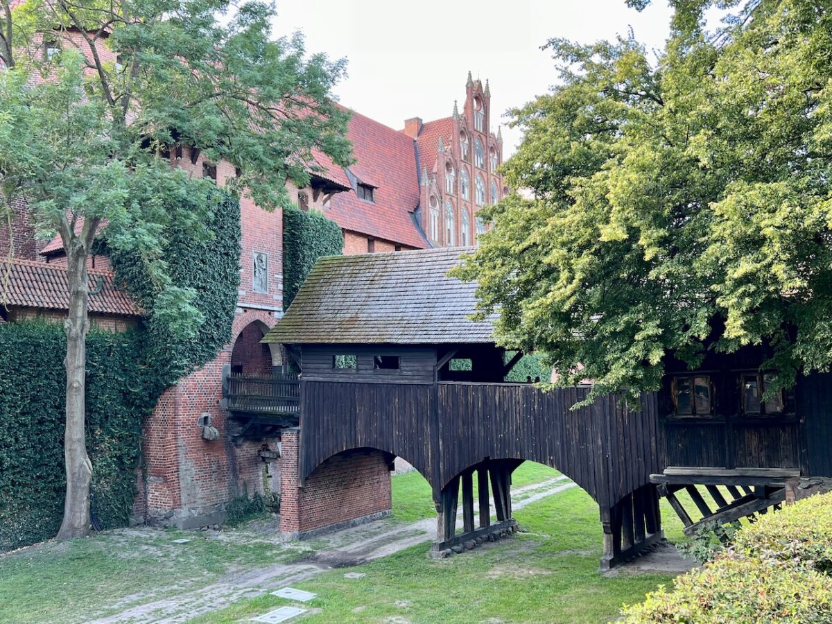 Bridge across a dry moat entering the Middle Castle at Malbork Castle