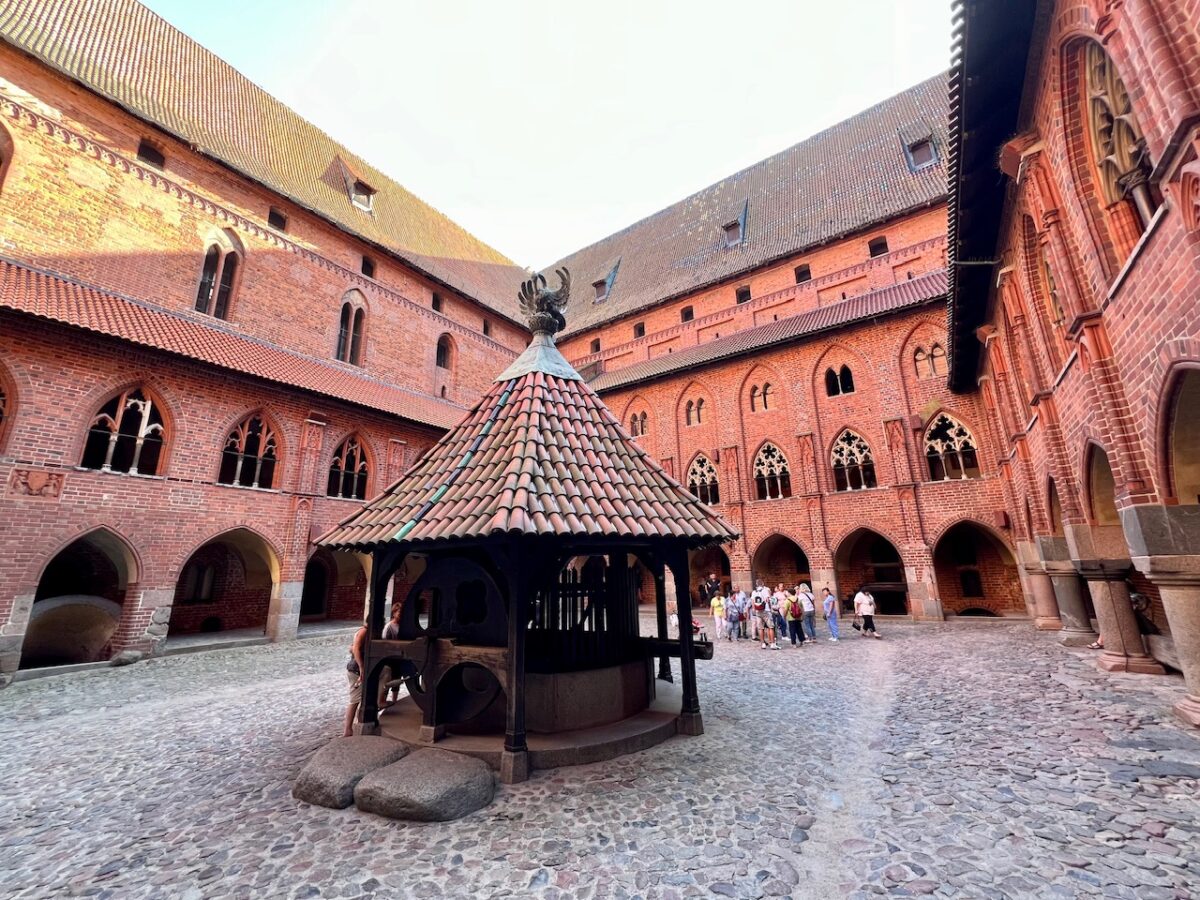 The courtyard surrounded by a cloister inside the High Castle at Malbork Castle