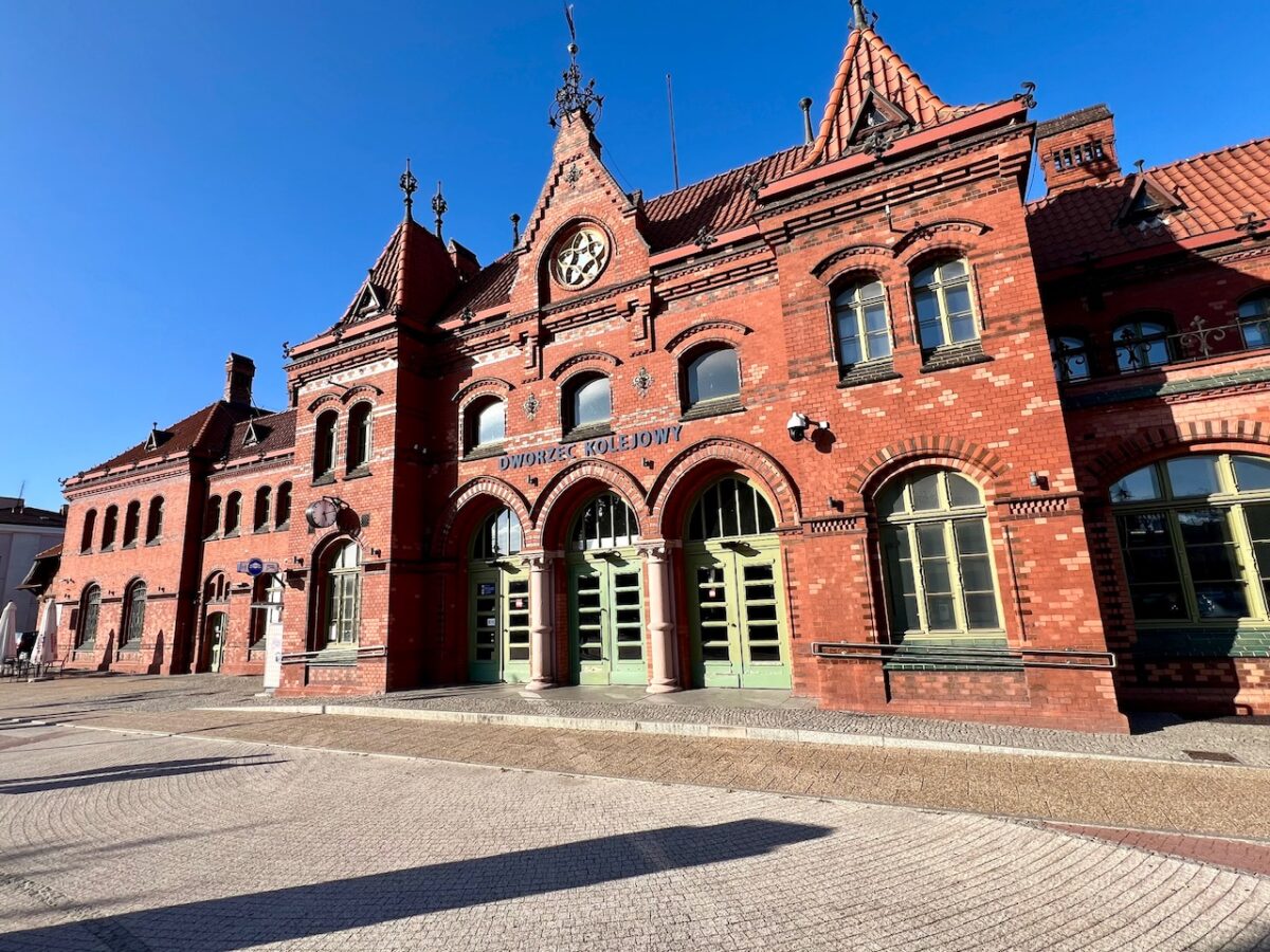 The Malbork train station in Malbork Poland