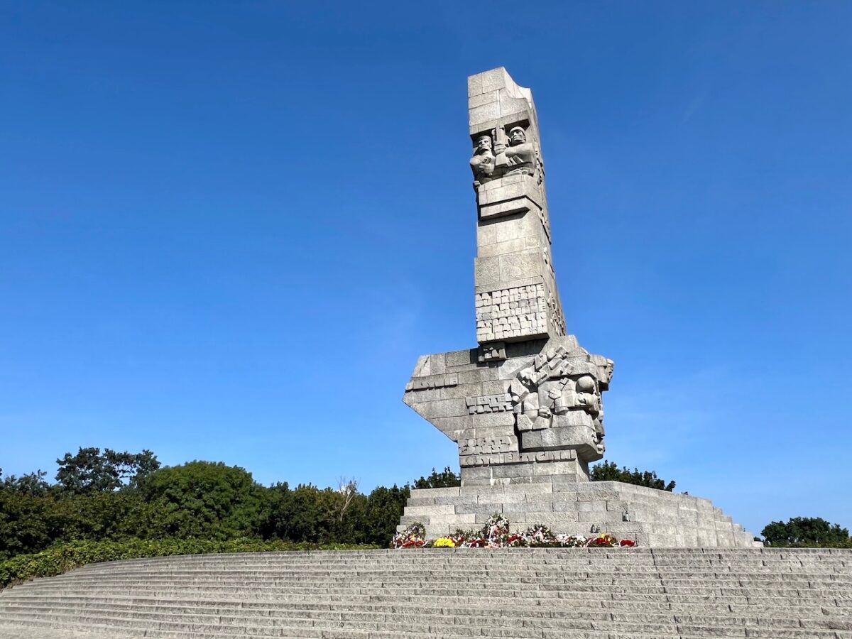 A closeup view of the Westerplatte Monument